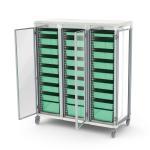 Storage medical cart glass door