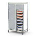 Storage medical cart tambour door